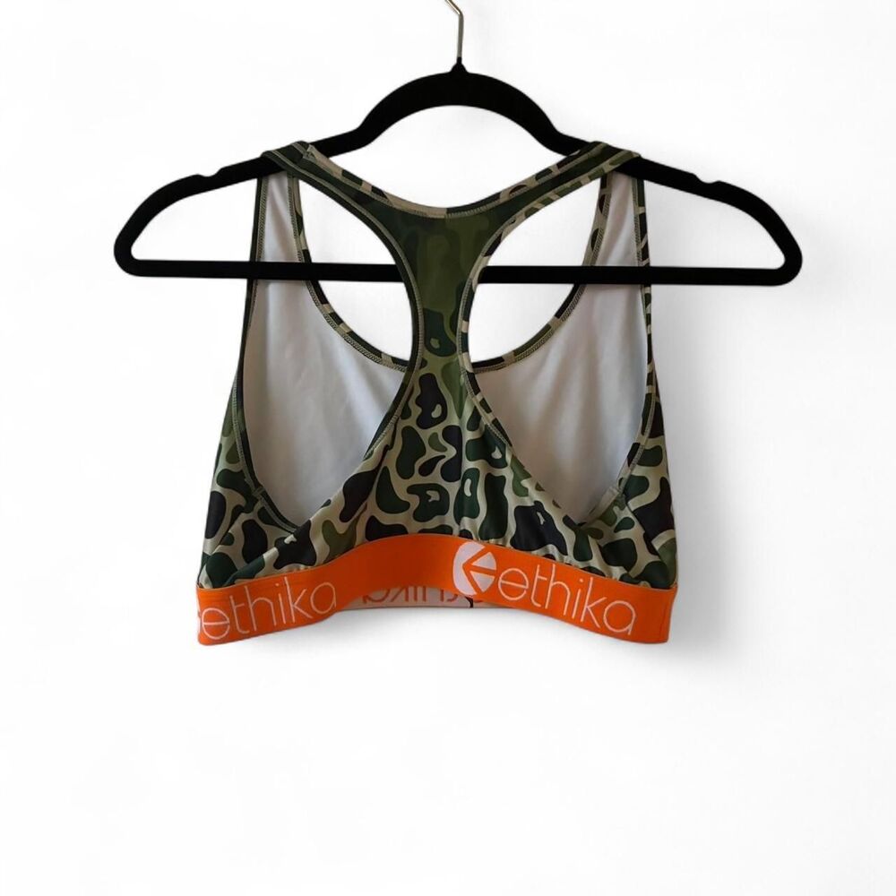 Ethika Green Leopard Camo Print Sports Bra - Picture 4 of 6